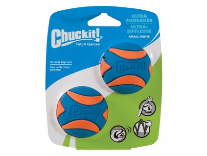 Zábavná skákajúca loptička s pískatkom pre psov Chuckit Ultra Squeaker Ball S 2ks