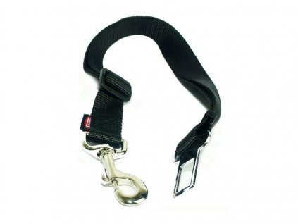 Pevný bezpečnostný pás pre psy do auta z nylonu od Nobby v čiernej farbe s dĺžkou od 49-78cm