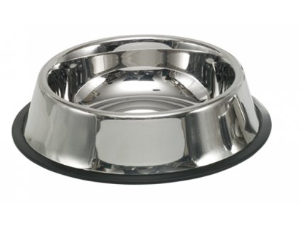 Klasická nerezová miska pre psy a mačky na vodu a krmivo s protišmykovým okrajom Nobby XL 1,75l