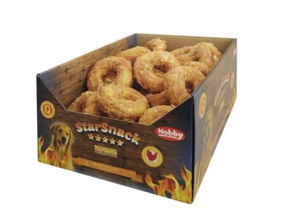 Kurací prírodný pamlsok pre psa Nobby StarSnack BBQ Chicken Donut L 30ks 10cm