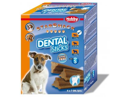 Dentálne maškrty pre psy od 6kg do 12kg Nobby Dental Sticks S v balení 28ks