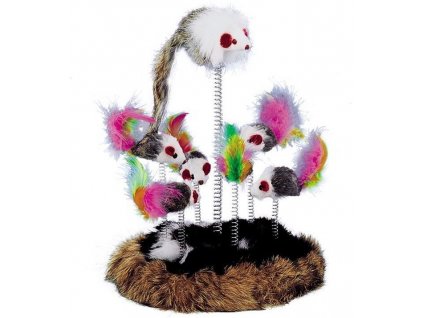Pružiacia hračka pre ma mačky Nobby Ihrisko L s plyšovými myškami o výške 18cm