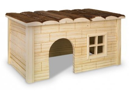 Drevený dom z jedľového dreva pre hlodavce vhodná pre nerušený odpočinok Nobby Hanni 40x23x20cm