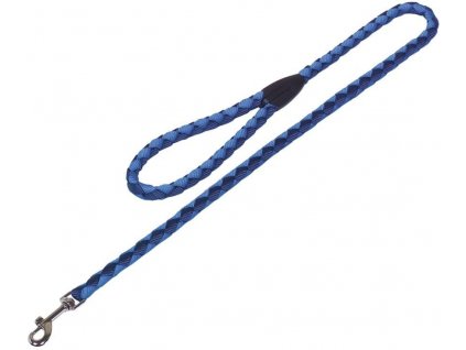 Krátke pletené nylonové vodítko pre silných psov Nobby Corda L-XL 100cm modrá