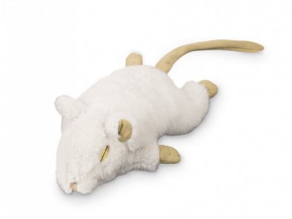 Jemná šuštiaca myška z plyšu pre mačky Nobby o veľkosti 19cm v bielej farbe
