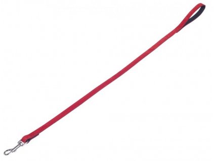 Krátke vodidlo pre psy v červenej farbe s dĺžkou 1m Nobby Velours L-XL 1m