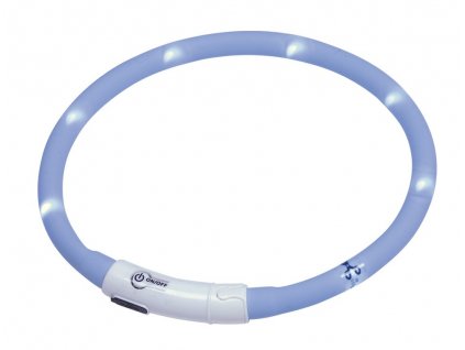 Svietiaci obojok pre šteniatka s LED nabíjaním pre lepšiu viditeľnosť Nobby Puppy M 45cm modrý