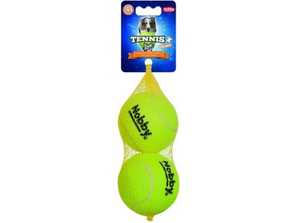 Hračka pre väčších psov tennisová lopta s povrchom šetrným pre zuby s pískatkom od Nobby L 2ks