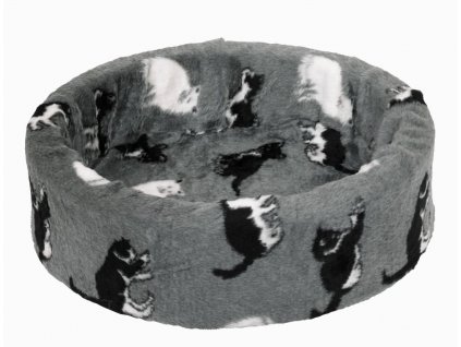 Kvalitný pelech pre mačky z plyšu v šedej farbe s priemerom 40cm Nobby Cat