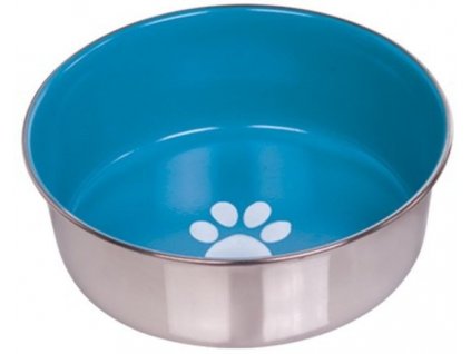 Nerezová miska pre psy a mačky na vodu a krmivo s priemerom 20,5cm a objemom 1,9l Nobby Paw L modrá