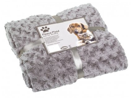 Mäkká fleecová deka pre psov a mačky s rozmerom 100x150cm Nobby Super Soft M v sivej farbe