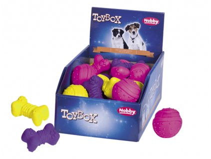 Kvalitné latexové hračky pre psy na dĺhú zábavu Nobby v displayi o 24ks