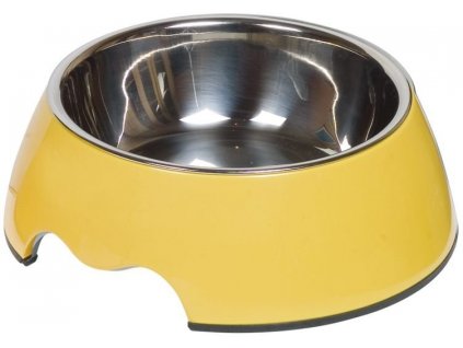 Odolná miska pre psa a mačky v melamínovom puzdre Nobby Nobly M 350ml žltá