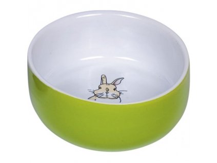 Miska pre králiky, morčatá a hlodavce z keramiky s priemerom 11cm Nobby Rabbit v zelenej farbe