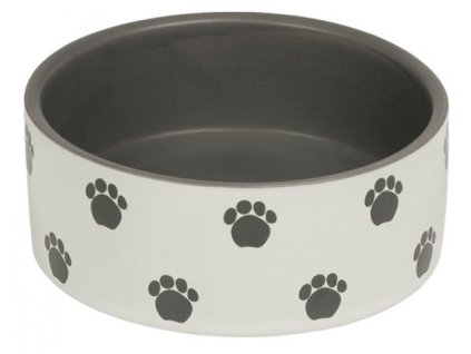 Keramická miska pre psy na vodu a krmivo v šedej farbe Nobby Pata Ø18cm 1,1l