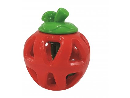 Lákavá hračka pre psov z termoplastickej gumy s otvorom na maškrty Nobby TPR Apple 10cm červená