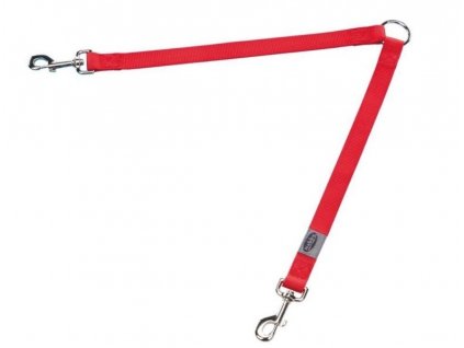 Pevná textilná rozdvojka na rozšírenie vodítka pre psy Nobby Classic S s dĺžkou 2x30cm červená