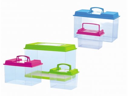 Pevný plastový box s odnímacím vekom a držadlom pre plazy a malé zvieratá Nobby 1,5l
