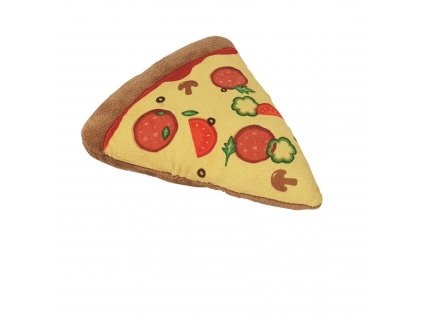 Kvalitná hračka pre psy s povchom z krátkeho plyšu s pískatkom Nobby Classic Pizza o dĺžke 20cm