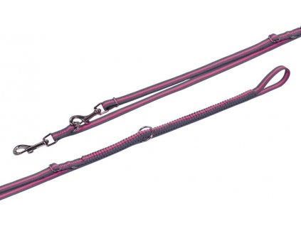 Nastaviteľné reflexné vodítko pre psov z nylonu Nobby Variado L-XL 240cm ružová