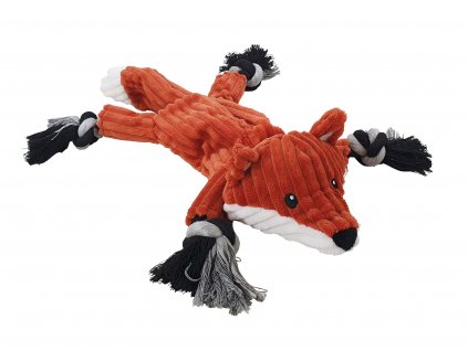 Kvalitná plyšová hračka pre psy s pískatkom a všitým lanom Nobby líška 38 cm