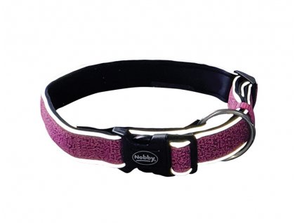 Reflexný nylonový obojok pre psov Nobby Cayo L-XL v ružovej farbe