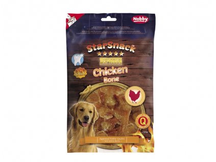 Snack pre psy s kuracím mäsom na čistenie zubov Nobby BBQ Chicken Bone 120g