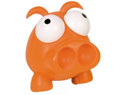 Pevná gumová hračka na žuvanie pre malé a stredné psy plnená bez dutinky s pískatkom Nobby 9cm
