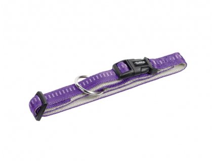 Nylonový obojok pre psa pre obvod krku 30-45cm Nobby Soft Grip S-M v fialovej farbe