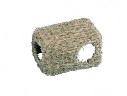 Kvalitný doplnok pre klietky pre hlodavce - domček s otvormi z trávy Nobby 26cm