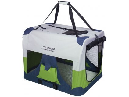 Nylonová prepravka box pre psov počas cestovania alebo výstav vo farbe sivá/modrá/zelená Nobby XXL