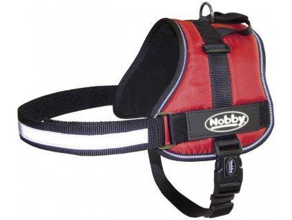 Bezpečnostný postroj pre psy s reflexnými prvkami pre obvod 65-80cm Nobby Seguro M-L červená