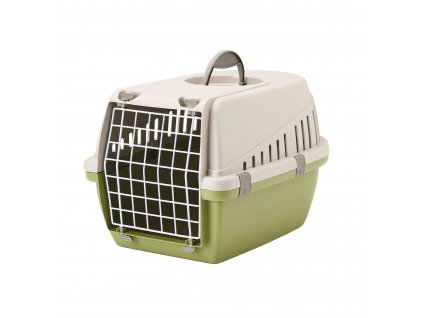Plastová prepravná klietka pre psy a mačky z recyklovaného plastu Nobby Trotter 1 zelená