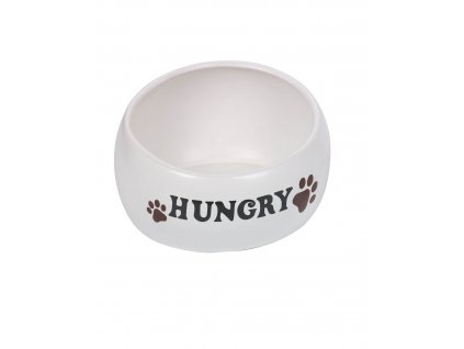 Ergonomická keramická miska pre psov na vodu a krmivo Nobby Hungry L v krémovej farbe