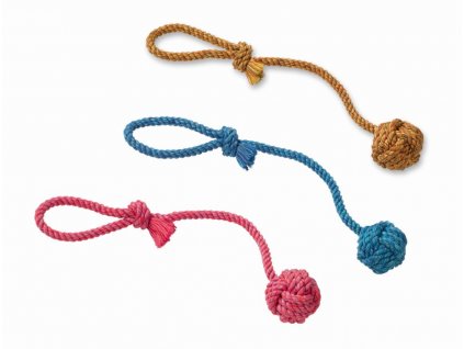 Kvalitná hračka pre psy z pevného lana s lanovou loptou a rukoväťou od Nobby s dĺžkou 57cm