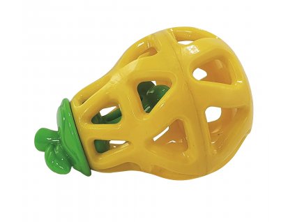 Lákavá hračka pre psov z termoplastickej gumy s otvorom na maškrty Nobby TPR Pear 13cm žltá