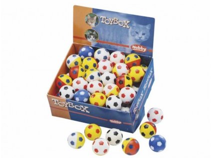 Rôznofarebné penové loptičky pre mačky v rozličných farbách Nobby futbalová lopta v balení 48ks