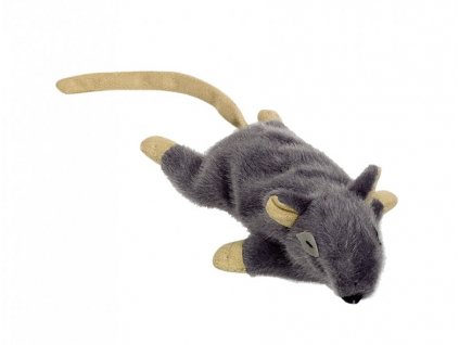 Plyšová myška pre mačky s catnipom Nobby o veľkosti 14,5cm v sivej farbe