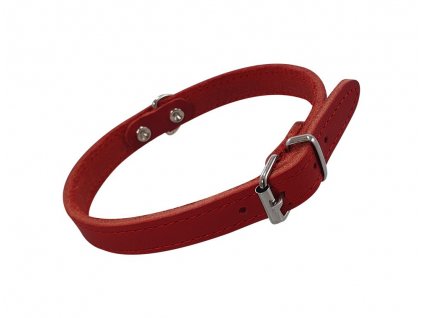 Štýlový obojok pre psov zo šitej hovädzej kože vo vintage vzhľade Nobby Tabil S-M červený