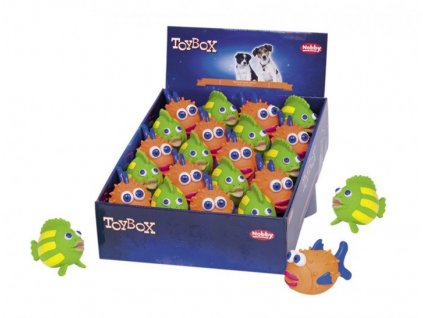Kvalitné latexové hračky pre psy na dĺhú zábavu Nobby Ryby v displayi o 20ks