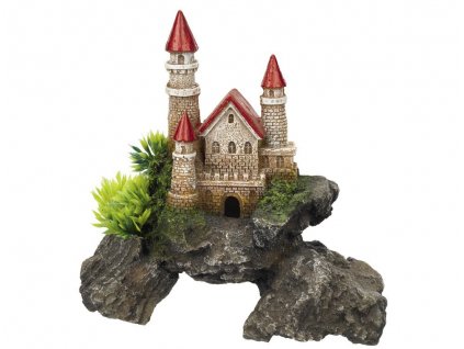 Kvalitná dekorácia do všetkých typov akvárií Nobby Castle - hrad s rastlinami 15,5x8x15,5cm