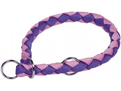 Nylonový zapletaný polosťahovací obojok pre psy v fialovej farbe Nobby Corda L-XL