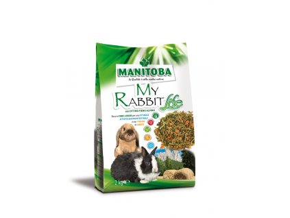 Prémiové krmivo pre králiky a zajace s obsahom vlákniny a lucerny Manitoba My Rabbit Life 2kg
