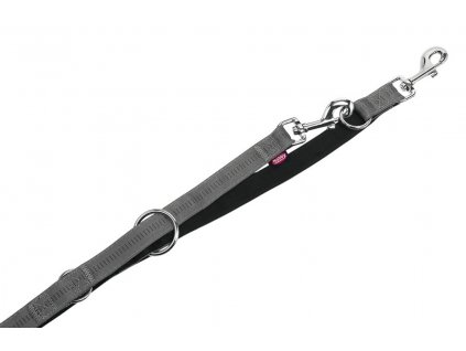 Prepínacie tréningové vodítko pre psa z nylonu s dĺžkou 2m šírkou 10mm Nobby Soft Grip XS šedé