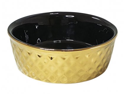 Keramická miska pre psov a mačky v modernom vzhľade s kovovým zdobením Nobby Gold 1l