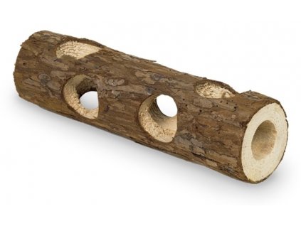 Drevená hračka pre hlodavce z prírodného dreva Nobby Woodland Tunel L ø9x30cm