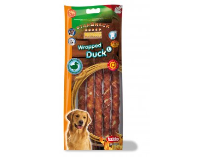 Pochúťka a odmena pre psov s kačacím mäsom BBQ Wrapped Duck L 128g