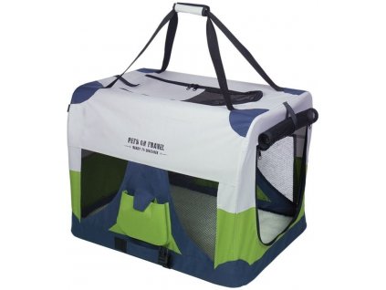 Nylonová prepravka box pre psov počas cestovania alebo výstav vo farbe sivá/modrá/zelená Nobby Extra