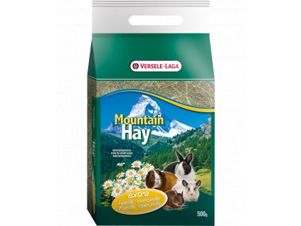 Kvalitné horské seno do domčekov pre hlodavce s harmančekom Versele-Laga Mountain Hay Camomille 500g