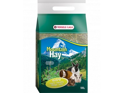 Extra kvalitné horské seno do domčekov pre hlodavce s mätou Versele-Laga Mountain Hay Mint 500g